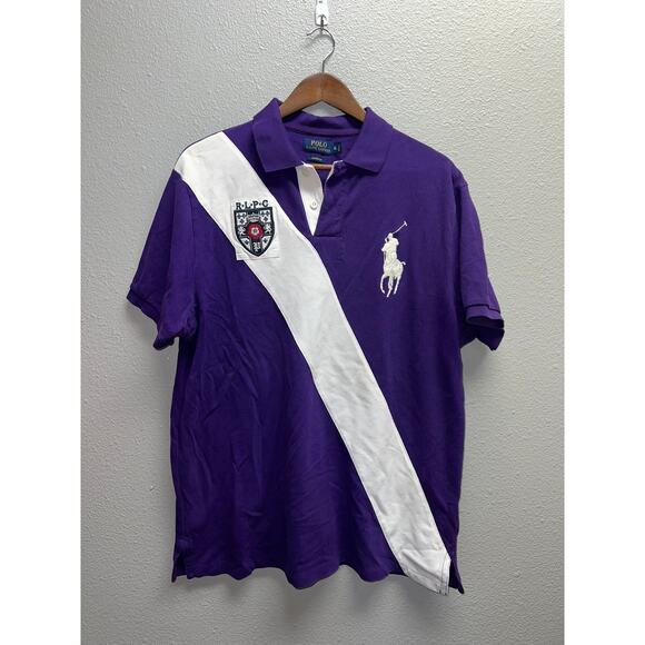 Polo Ralph Lauren Purple White Big Pony Polo Shirt RLPC PRL Size XL - Picture 1 of 9